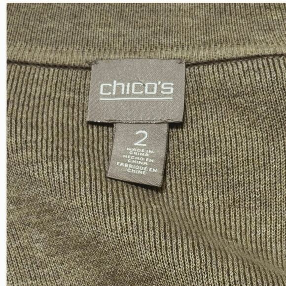 Chico's Women’s Size 2= L 12/14 Classic Open Front Cardigan Chocolate And  Mocha - Picture 9 of 10